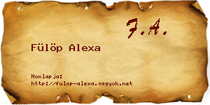 Fülöp Alexa névjegykártya